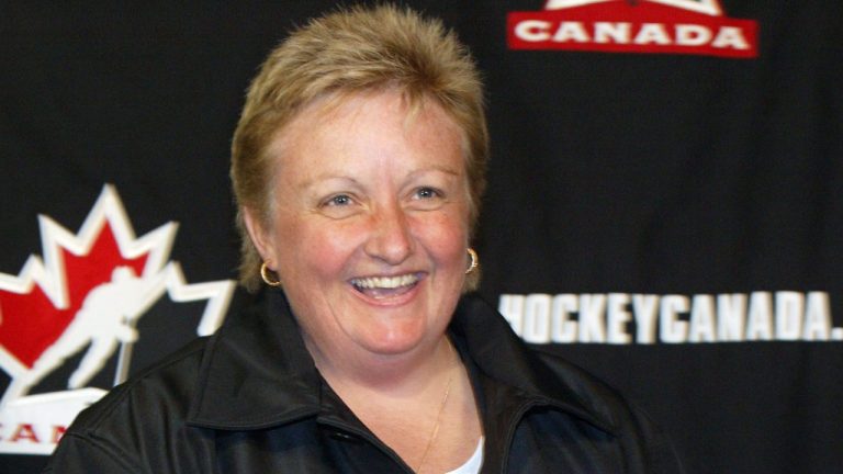 Melody Davidson smiles after being introduced as the head coach of Canada's Women's Hockey Team during a news conference in Calgary on Monday May 31, 2004. Figure skater Elvis Stojko, swimmer Curtis Myden and bobsled brakeman David MacEachern headline the Canadian Olympic Hall of Fame's class of 2011.Women's hockey coach Melody Davidson and cycling builder Marc Lemay will also be enshrined. (Frank Gunn/CP) 