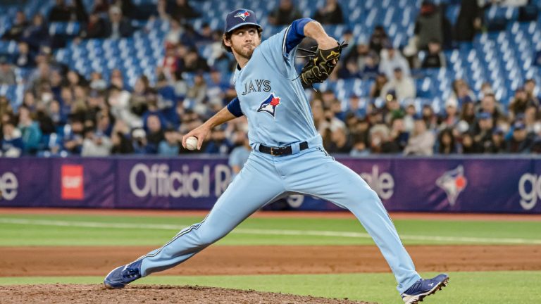 Can Jordan Romano’s current pace of 92 games pitched be maintained? Probably not. (Christopher Katsarov/CP)