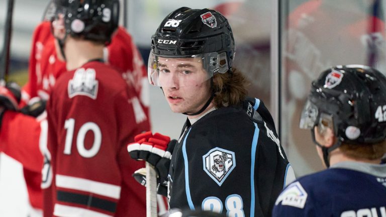 Conor Geekie during practice ahead the 2022 CHL/NHL Top Prospects game in Kitchener, Ont. (Geoff Robins/CP)