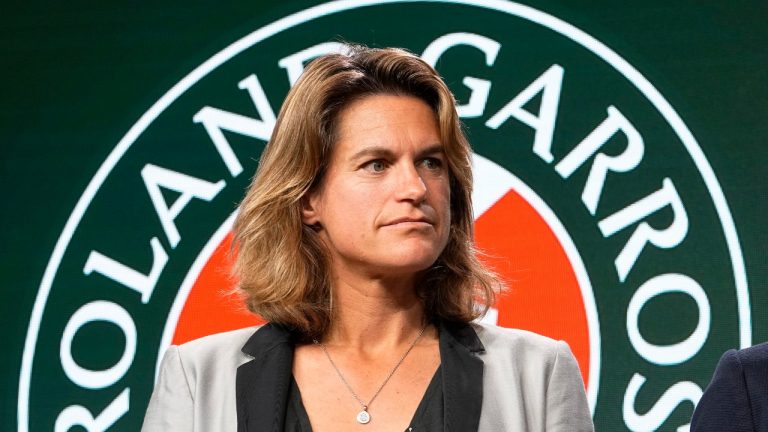 Director of Roland-Garros former tennis player Amelie Mauresmo attends the draw of the French Open tennis tournament at the Roland Garros stadium in Paris, Thursday, May 19, 2022. The French Open tennis tournament starts Sunday May 22. (Michel Euler/AP Photo)