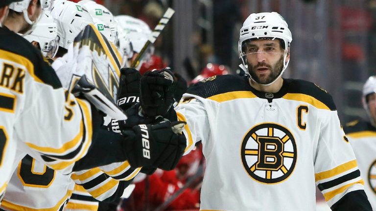 Boston Bruins captain Patrice Bergeron has won the Selke Trophy more than any other NHL player. (Duane Burleson/AP