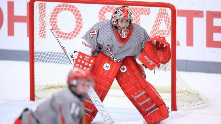 Kassidy Sauve with the Ohio State Buckeyes. (Twitter / @usahockey)