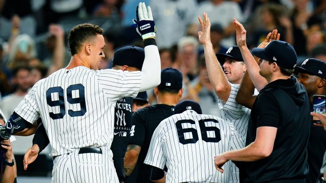 Judge hits grand slam for 41st HR, Yanks rally past Royals