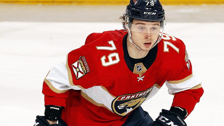 Cole Schwindt was a third-round pick (81st overall) of the Florida Panthers in the 2019 NHL Draft. (Eliot J. Schechter/Getty)