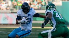 Argonauts&#8217; Harris runs wild in win over short-handed Roughriders