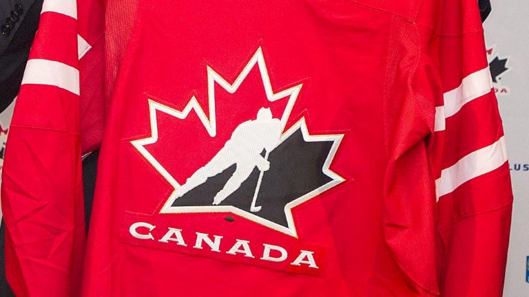 Hockey Canada's logo pictured on a jersey. (Graham Hughes/CP)