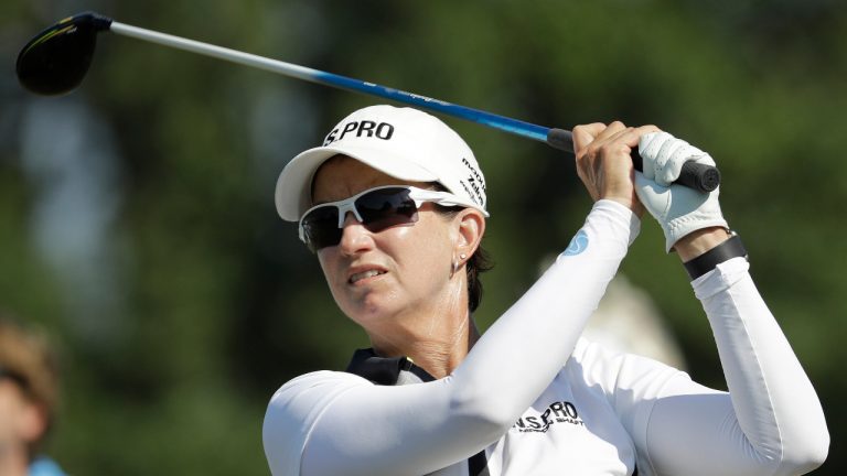 Karrie Webb of Australia, watches her shot ion the 13th tee during the first round of the U.S. Women's Open golf tournament, on
May 30, 2019, in Charleston, S.C. Seven-time LPGA major winner Webb has been nominated, Friday March 24, 2022, to captain Australia's golfers at the 2024 Paris Olympics. (Steve Helber/AP)