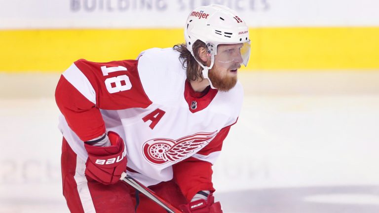 NHL profile photo on Detroit Red Wings player Marc Staal at a game against the Calgary Flames in Calgary, Alta. on March 12, 2022. (Larry MacDougal/CP)