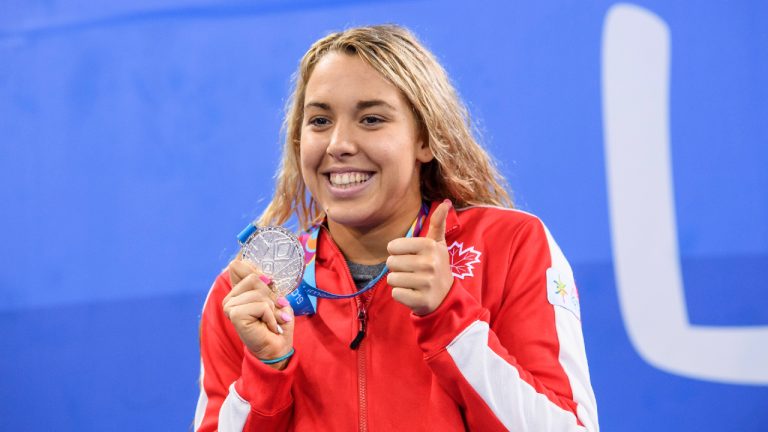 LIMA, Peru - Mary-Sophie Harvey of Canada wins silver in the 200m butterfly at the Lima 2019 Pan American Games on Tuesday August 6, 2019. THE CANADIAN PRESS/HO, COC, Vincent Ethier *MANDATORY CREDIT*