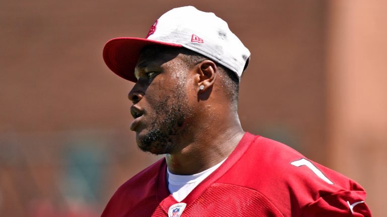 Arizona Cardinals' D.J. Humphries participates during the team's NFL football practice, Monday, June 6, 2022, in Tempe, Ariz. (Matt York/AP)