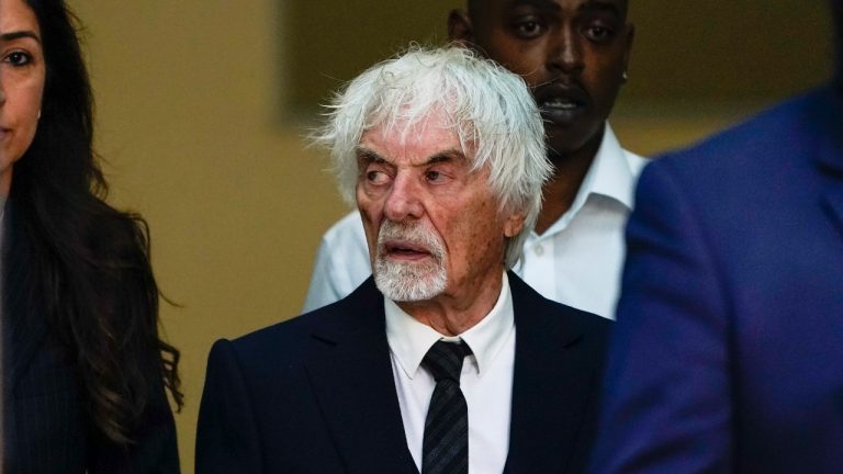 Former Formula One boss, Bernie Ecclestone, leaves Westminster Magistrates Court, in London, Monday, Aug. 22, 2022. Bernie Ecclestone has been charged with fraud by false representation over an alleged failure to declare Â£400 million of overseas assets to the Government. (Alberto Pezzali/AP Photo)