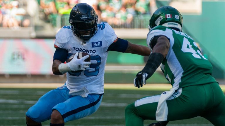 Toronto Argonauts running back Andrew Harris (33). (Heywood Yu/CP)