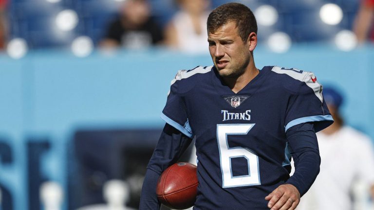 Tennessee Titans punter Brett Kern (6) is seen before their game against the Tampa Bay Buccaneers. (Wade Payne/AP)