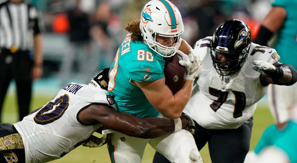 AP source: TE Adam Shaheen trade from Dolphins to Texans off