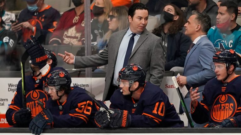 Edmonton Oilers head coach Jay Woodcroft. (Jeff Chiu/AP)