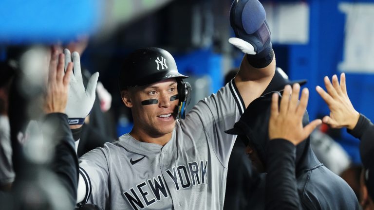 Yankees slugger Aaron Judge will go after his 61st home run on Wednesday night in Toronto against the Blue Jays. (Nathan Denette/CP)