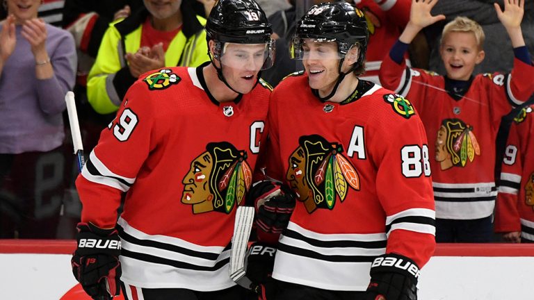 Jonathan Toews and Patrick Kane of the Chicago Blackhawks. (Paul Beaty/AP)