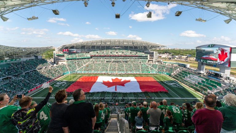 Mosaic Stadium, home of the Saskatchewan Roughriders, will host the 2022 Grey Cup. (Heywood Yu/CP)