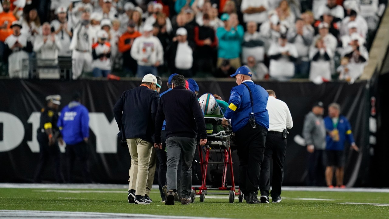 Tua Tagovailoa: Miami Dolphins quarterback taken off the field on stretcher  during game against Bengals