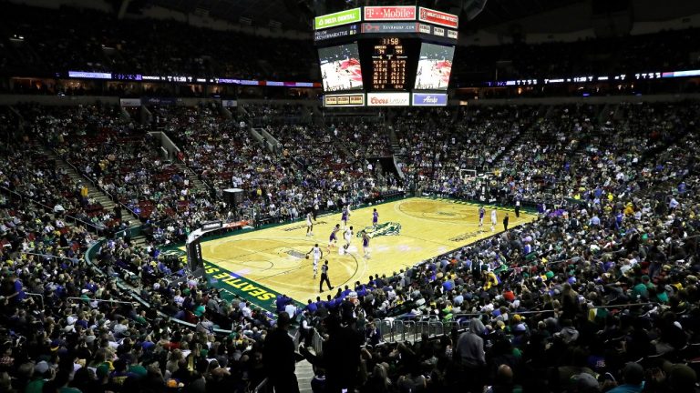 FILE - The Golden State Warriors play the Sacramento Kings during the second half of an NBA basketball preseason game Friday, Oct. 5, 2018, in Seattle. (Ted S. Warren/AP)