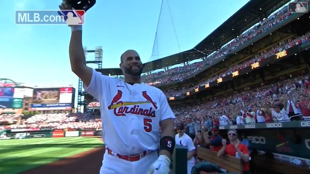 Pujols hits 702nd HR, ties Ruth in RBIs, Cardinals lose