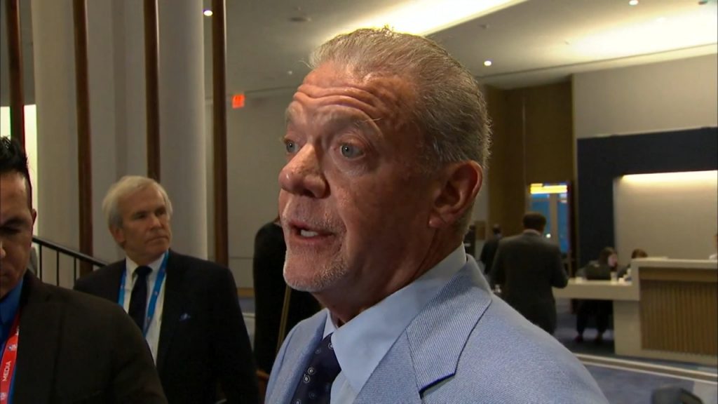 Colts owner Jim Irsay reacts to overtime win over Broncos