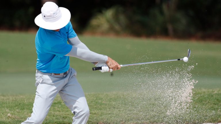 Ben Crane hits out of a bunker on the 10th hole during the second round of the Sanderson Farms Championship golf tournament in Jackson, Miss., Friday, Sept. 20, 2019. (Rogelio V. Solis/AP)