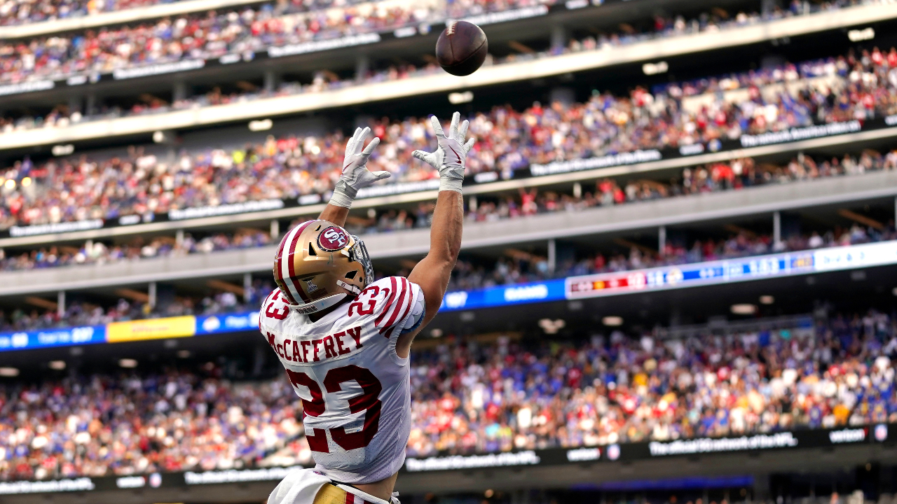 McCaffrey throws, catches, rushes for TDs, Niners rout Rams – KXAN Austin