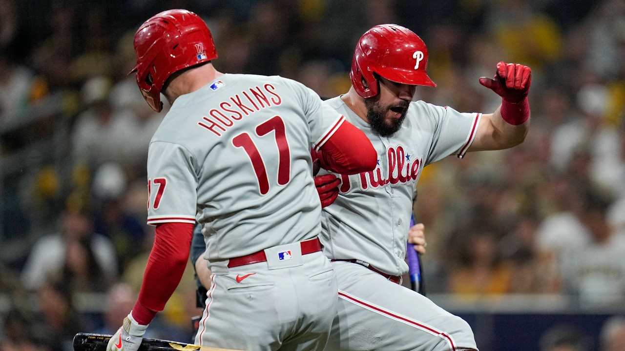 Kyle Schwarber HR video: Phillies OF hit record-setting home run in NLCS  Game 1 vs. Padres [VIDEO] - DraftKings Network