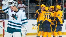 Niederreiter scores in debut, Predators top Sharks in Prague