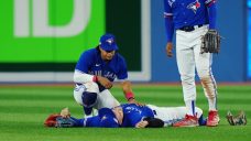 Blue Jays&#8217; Springer removed from Game 2 with injury after collision with Bichette