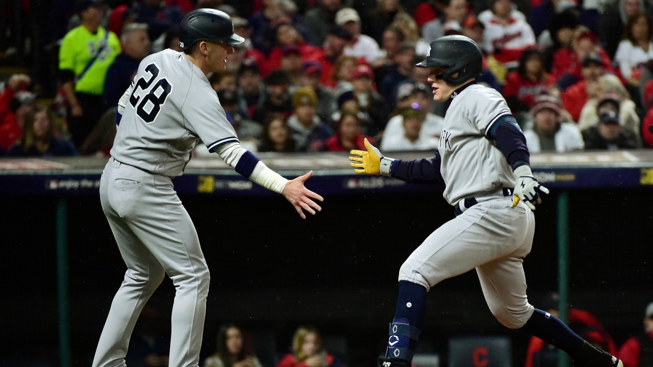 Yankees did the 'rock the baby' celebration back at the Guardians after  eliminating them 