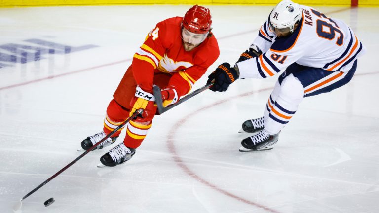 Calgary defenceman Rasmus Andersson could be the big-game defenceman the Flames will need come playoff time.(Jeff McIntosh/CP)