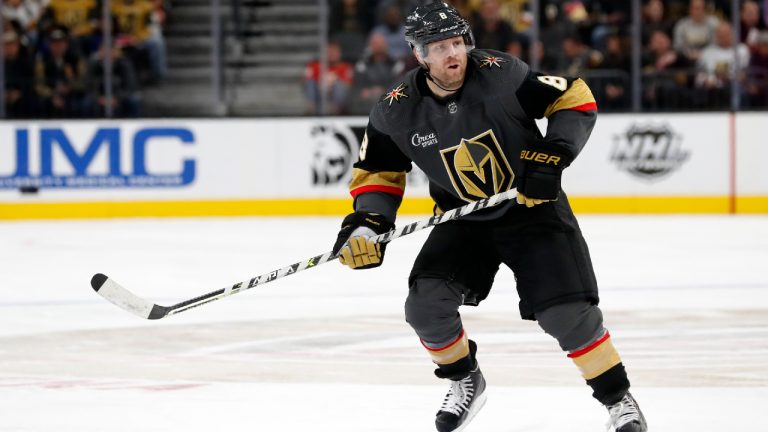 Former Vegas Golden Knights center Phil Kessel (8) skates during the second period of an NHL hockey game against the Toronto Maple Leafs, Monday, Oct. 24, 2022, in Las Vegas. (Steve Marcus/AP)