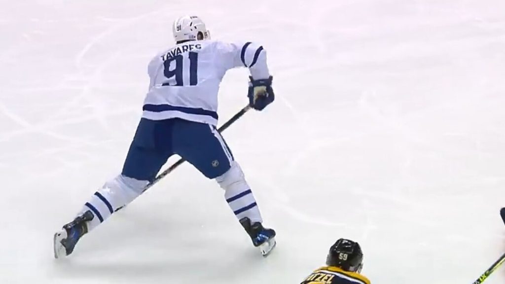 John Tavares goes top shelf in Maple Leafs debut! 