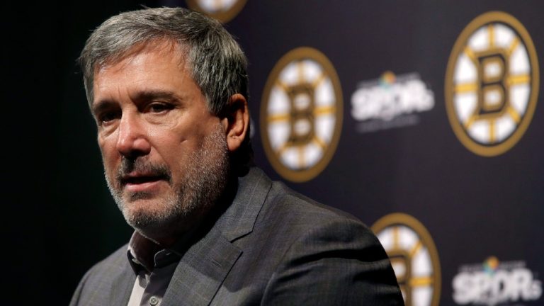 Boston Bruins president Cam Neely speaks to reporters. (Steven Senne/AP)