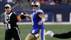 Blue Bombers QB Zach Collaros exits game vs. Elks with upper-body injury