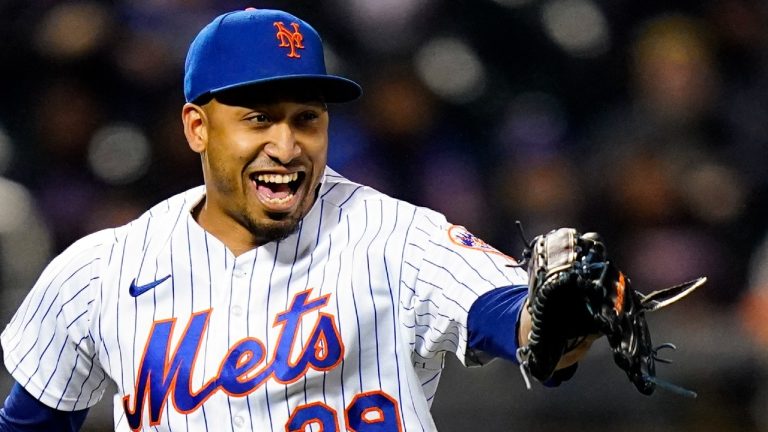 New York Mets closer Edwin Díaz is set to appear in a game for the first time since tearing a patellar tendon during the 2023 World Baseball Classic. (Frank Franklin II/AP Photo)