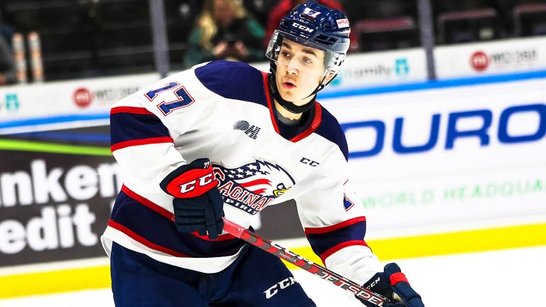 Michael Misa with the OHL's Saginaw Spirit. (Natalie Shaver/OHL Images)