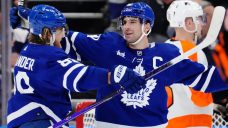 Tavares delivers &#8216;unbelievable&#8217; hat trick as Maple Leafs jam it to Flyers