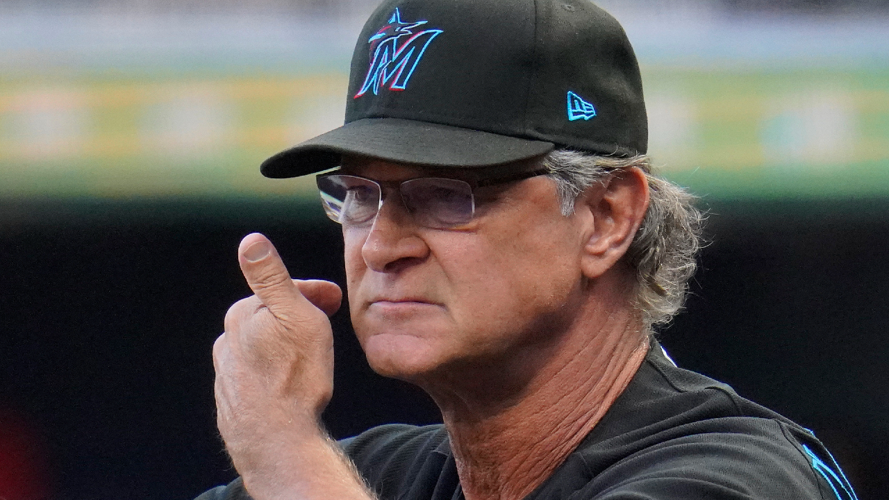 Former Yankee Don Mattingly, now Blue Jays coach, talks at Yankee Stadium