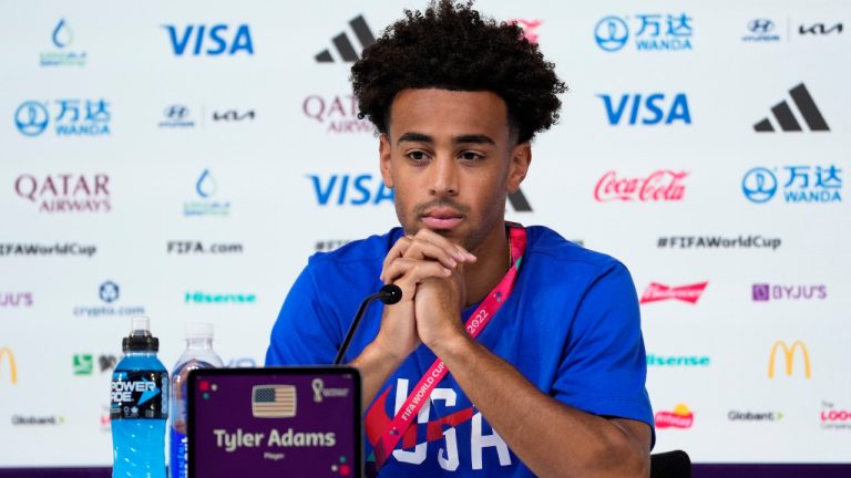 Captain Tyler Adams was among 23 players picked Wednesday for the U.S. roster for the CONCACAF Nations League semifinal against Jamaica next week. (Ashley Landis/AP) 