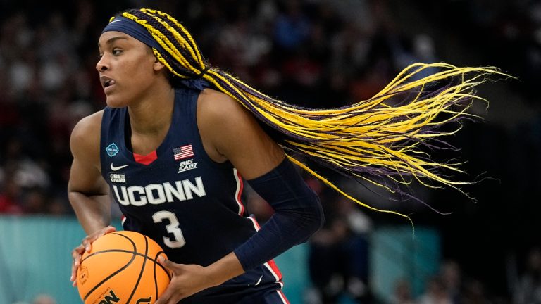 Aaliyah Edwards is a projected first-round pick for Monday's WNBA draft after a successful four-year career with the UConn Huskies. (Eric Gay/AP)