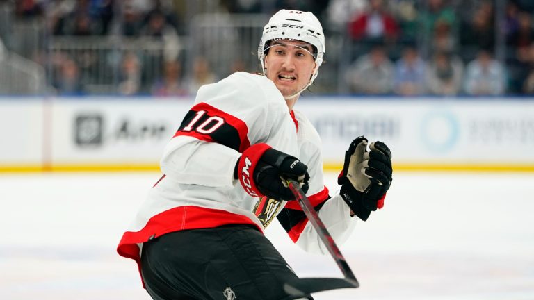 Former Ottawa Senators forward Alex Formenton is seen in 2022. (Frank Franklin II/AP)