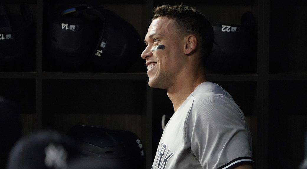 Aaron Judge takes batting practice at Coors Field