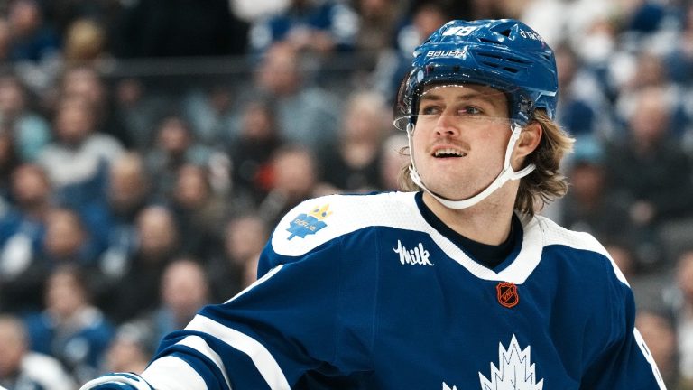 Toronto Maple Leafs' William Nylander is seen during second period NHL hockey action against the San Jose Sharks, in Toronto, on Wednesday, November 30, 2022. (Chris Young//CP)