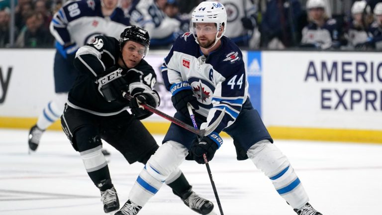 Winnipeg Jets defenceman Josh Morrissey, right. (Mark J. Terrill/AP)