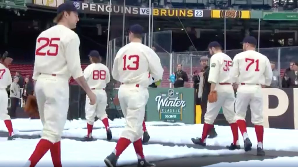 Bruins arrive in old-time Red Sox unis for the Winter Classic - ESPN Video
