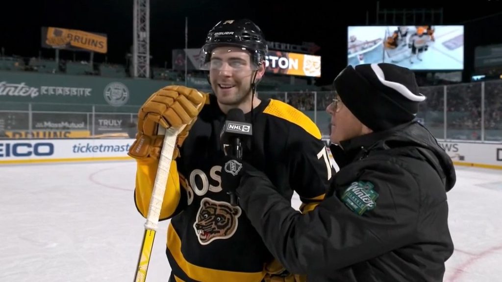 DeBrusk scores 2 in 3rd, Bruins beat Pens in Winter Classic