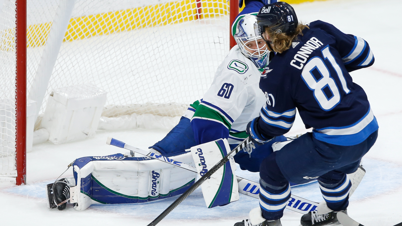 Connor extends point streak as Jets hand Canucks lopsided loss